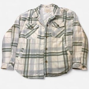 Plaid Button-Up Teddy Jacket